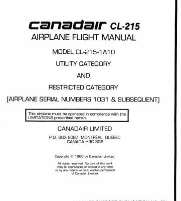 خرید و دانلود نسخه کامل کتاب Canadair CL-215 Airplane Flight Manual