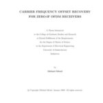 خرید و دانلود نسخه کامل کتاب Carrier Frequency Offset Recovery For ZERO-IF OFDM Receivers
