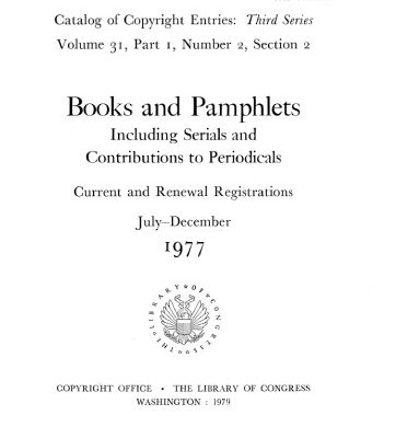خرید و دانلود نسخه کامل کتاب Catalog of Copyright Entries. Third Series: 1977: July-December Catalog of Copyright Entries. Third Series