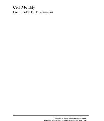 خرید و دانلود نسخه کامل کتاب Cell Motility: From molecules to organisms