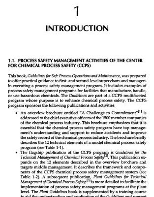 خرید و دانلود نسخه کامل کتاب Center for Chemical Process Safety (CCPS). Guidelines for Safe Process Operations and Maintenance