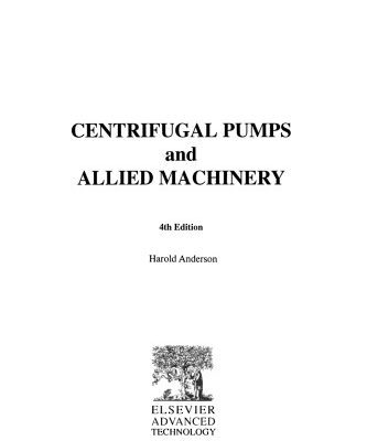 خرید و دانلود نسخه کامل کتاب Centrifugal Pumps and Allied Machinery