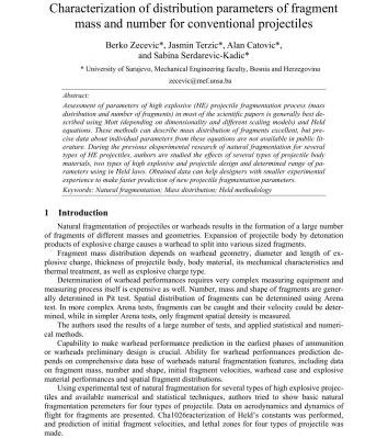 خرید و دانلود نسخه کامل کتاب Characterization of distribution parameters of fragment mass and number for conventional projectiles