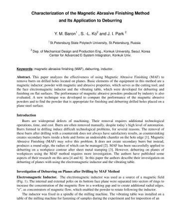 خرید و دانلود نسخه کامل کتاب Characterization of the Magnetic Abrasive Finishing Method and Its Application to Deburring