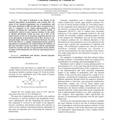 خرید و دانلود نسخه کامل کتاب Chemical stability of vitamin B5 pantothenic acid