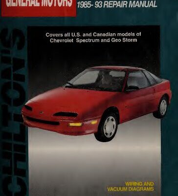 خرید و دانلود نسخه کامل کتاب Chilton’s General Motors Spectrum/Geo Storm 1985-93 Repair Manual