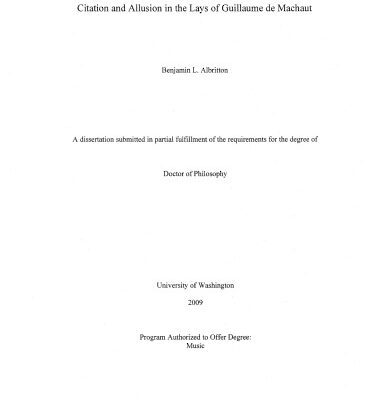 خرید و دانلود نسخه کامل کتاب Citation and Allusion in the Lays of Guillaume de Machaut
