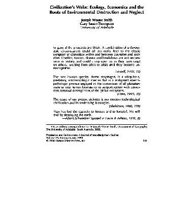 خرید و دانلود نسخه کامل کتاب Civilization’s Wake-Ecology, Econ and Env Dest