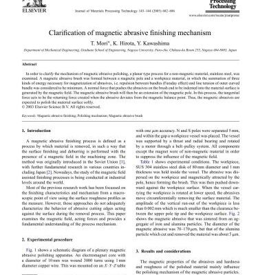خرید و دانلود نسخه کامل کتاب Clarification of magnetic abrasive finishing mechanism