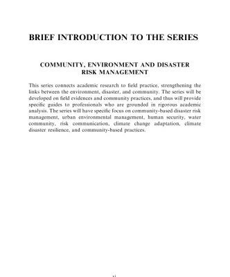 خرید و دانلود نسخه کامل کتاب Climate and Disaster Resilience in Cities (Community, Environment and Disaster Risk Management)