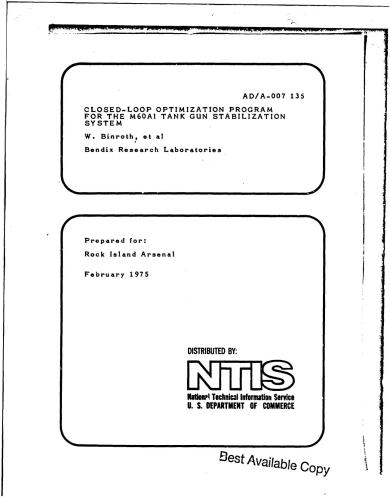 خرید و دانلود نسخه کامل کتاب Closed-loop optimization program for the M60A1 tank gun stabilization system_68f1378a5d6ab.jpeg خرید و دانلود نسخه کامل کتاب Closed-loop optimization program for the M60A1 tank gun stabilization system