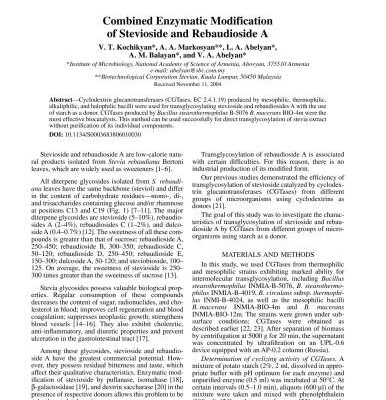 خرید و دانلود نسخه کامل کتاب Combined Enzymatic Modification of Stevioside and Rebaudioside A