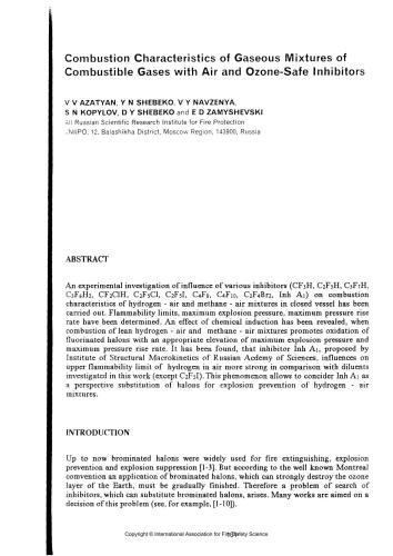 خرید و دانلود نسخه کامل کتاب Combustion Characteristics of Gaseous Mixtures of Combustible Gases with Air and Ozone-Safe Inhibitors_68f49c8cab010.jpeg خرید و دانلود نسخه کامل کتاب Combustion Characteristics of Gaseous Mixtures of Combustible Gases with Air and Ozone-Safe Inhibitors