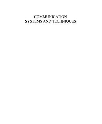 خرید و دانلود نسخه کامل کتاب Communication Systems and Techniques