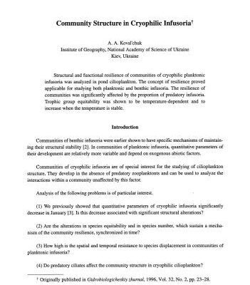 خرید و دانلود نسخه کامل کتاب Community structure in cryophilic infusoria