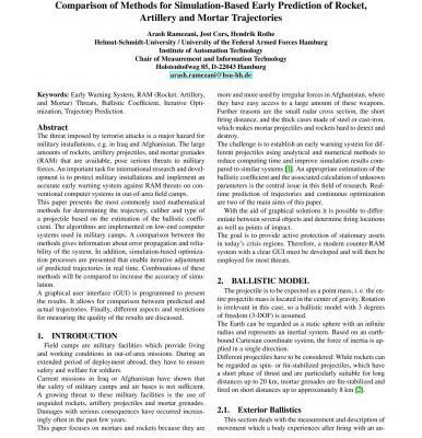 خرید و دانلود نسخه کامل کتاب Comparison of methods for simulation-based early prediction of rocket, artillery and mortar trajectories