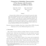 خرید و دانلود نسخه کامل کتاب Comparison of Reliability Characteristics of Two Systems with Preventive Maintenance and Different Modes