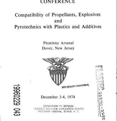 خرید و دانلود نسخه کامل کتاب Compatibility of propellants, explosives and pyrotechnics with plastics and additives