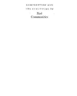خرید و دانلود نسخه کامل کتاب Competition and the Structure of Bird Communities.