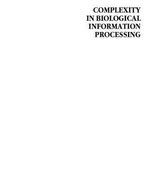 خرید و دانلود نسخه کامل کتاب Complexity in Biological Information Processing