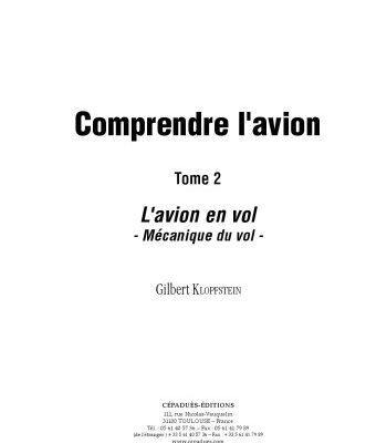 خرید و دانلود نسخه کامل کتاب Comprendre l’avion. Tome 2 L’avion en vol : mécanique du vol