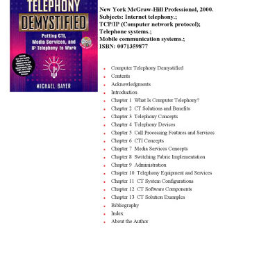 خرید و دانلود نسخه کامل کتاب Computer telephony demystified: putting CTI, media services, and IP telephony to work