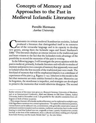 خرید و دانلود نسخه کامل کتاب Concept of Memory and Approaches to the Past in Medieval Icelandic Literature