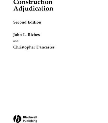 خرید و دانلود نسخه کامل کتاب Construction Adjudication