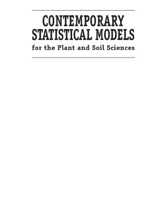 خرید و دانلود نسخه کامل کتاب Contemporary Statistical Models for the Plant and Soil Sciences