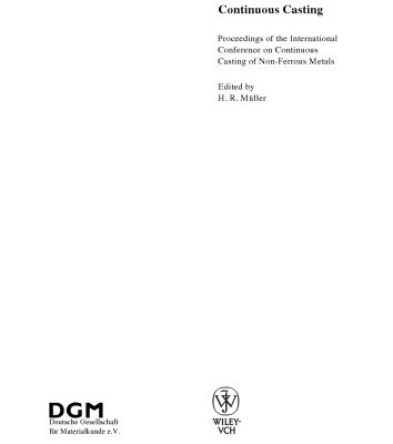 خرید و دانلود نسخه کامل کتاب Continuous Casting: Proceedings of the International Conference on Continuous Casting of Non-Ferrous Metals