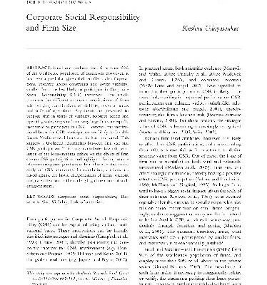 خرید و دانلود نسخه کامل کتاب Corporate Social Responsibity and Firm Size