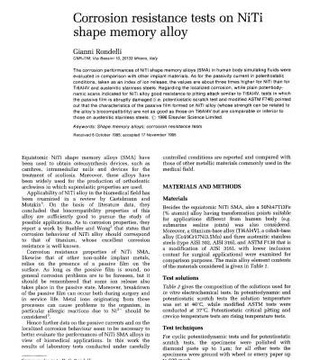 خرید و دانلود نسخه کامل کتاب Corrozion resistance test on NiTi shape memory alloy