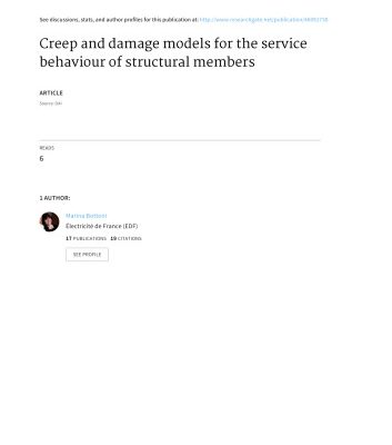 خرید و دانلود نسخه کامل کتاب Creep and damage models for the service behaviour of structural members