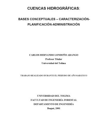 خرید و دانلود نسخه کامل کتاب Cuencas hidrográficas: bases conceptuales, caracterización, planificación, administración