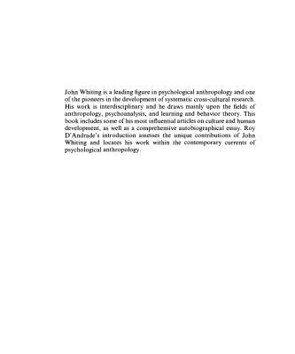 خرید و دانلود نسخه کامل کتاب Culture and Human Development: The Selected Papers of John Whiting (Publications of the Society for Psychological Anthropology)