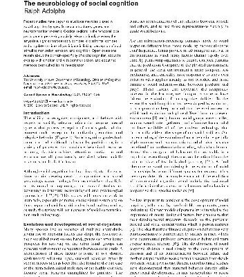 خرید و دانلود نسخه کامل کتاب Current Opinion in Neurobiology. 231-239 – The neurobiology of social cognition – Ralph Adolphs