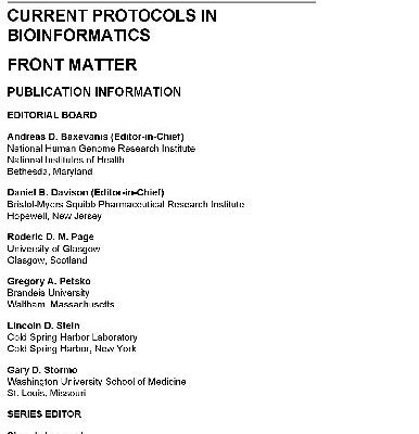 خرید و دانلود نسخه کامل کتاب Current Protocols in Bioinformatics