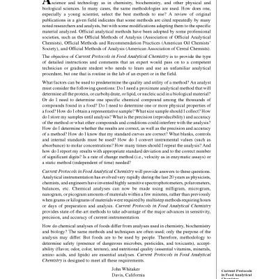 خرید و دانلود نسخه کامل کتاب Current Protocols in Food Analytical Chemistry