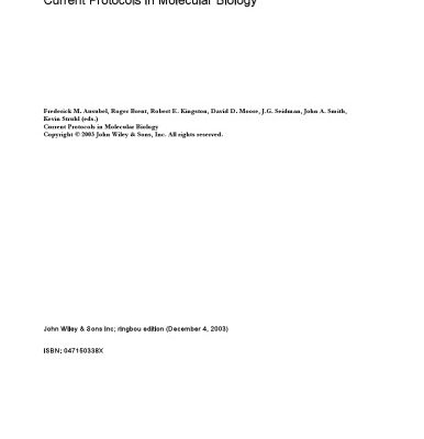 خرید و دانلود نسخه کامل کتاب Current Protocols in Molecular Biology