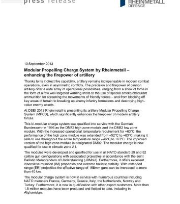 خرید و دانلود نسخه کامل کتاب Модульный пороховой заряд – Modular Propelling Charge System by Rheinmetall – enhancing the firepower of artillery