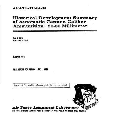 خرید و دانلود نسخه کامل کتاب Нistorical development summary of automatic cannon caliber ammunition: 20-30 millimeter. / Дейл М. Дэвис. Итоги исторического развития боеприпасов к автоматическим пушкам калибра 20-30 мм