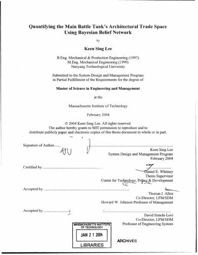 خرید و دانلود نسخه کامل کتاب Работа магистра наук – Lee K.S. Quantifying the main battle tank’s architectural trade space using Bayesian belief network_68efa6b28729a.jpeg خرید و دانلود نسخه کامل کتاب Работа магистра наук – Lee K.S. Quantifying the main battle tank’s architectural trade space using Bayesian belief network