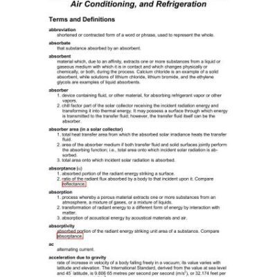 خرید و دانلود نسخه کامل کتاب Справочник – ASHRAE. Terminology of Heating, Ventilating, Air Conditioning, and Refrigeration