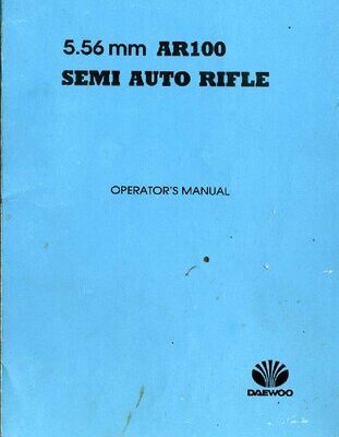 خرید و دانلود نسخه کامل کتاب Daewoo AR100 5.56mm Semi Auto Rifle Operator’s Manual