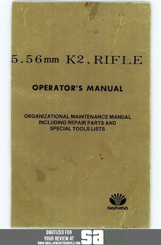 خرید و دانلود نسخه کامل کتاب Daewoo K2 AR100 5.56mm Organizational Maintenance Manual_68f0d8be59780.jpeg خرید و دانلود نسخه کامل کتاب Daewoo K2 AR100 5.56mm Organizational Maintenance Manual