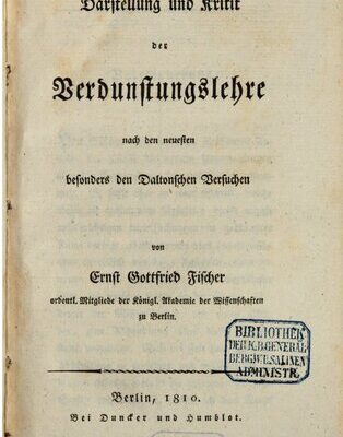 خرید و دانلود نسخه کامل کتاب Darstellung und Kritik der Verdunstungslehre nach den neuesten besonders den Daltonschen Versuchen