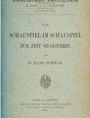 خرید و دانلود نسخه کامل کتاب Das Schauspiel im Schauspiel zur Zeit Shaksperes [Shakespeares]