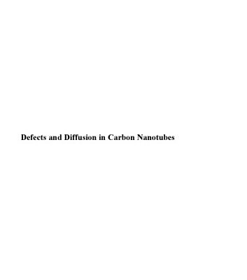 خرید و دانلود نسخه کامل کتاب Defects and Diffusion in Carbon Nanotubes