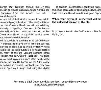 خرید و دانلود نسخه کامل کتاب DeLorean Owner’s Handbook