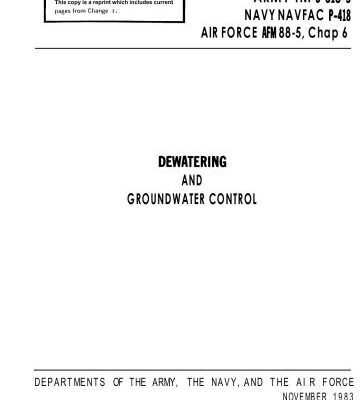 خرید و دانلود نسخه کامل کتاب Departments of the Army, the Air Force, and the Navy, USA. Dewatering and grounwater control